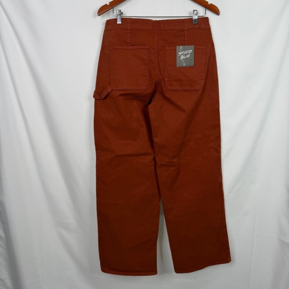 Studio Blue Smoked Paprika Wide Leg Utility Carpenter Pants Size 30 NWT - Picture 3 of 7